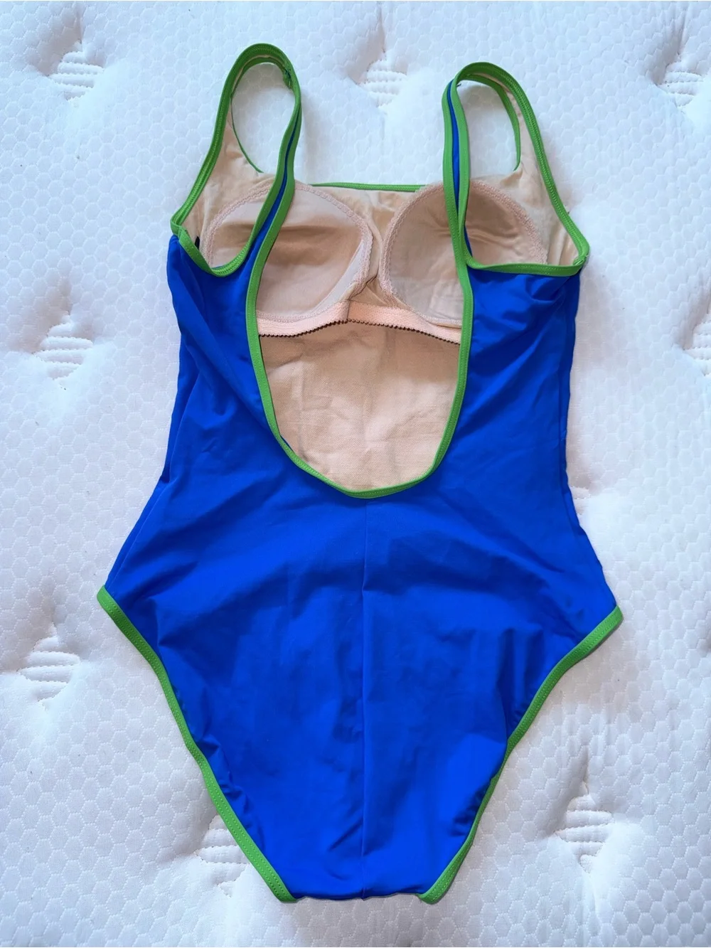 142. Ralph Lauren Blue One-Piece Swimsuit with Green Trim
